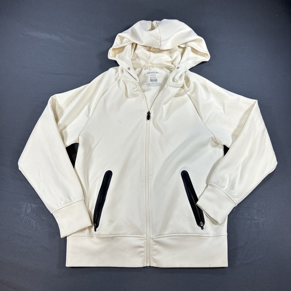Members Only Sport hoodie featuring distinctive black zippered pockets Small